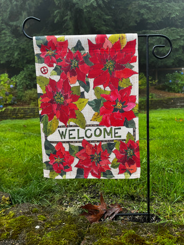 Welcome Pointsettas Garden Flag/Banner