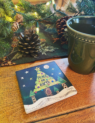 Peace On Earth Stone Coaster