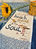 A Walk On The Beach Tea Towell