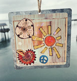 The Beach Is My Happy Place Tin Ornament