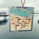 A Walk On The Beach Tin Ornament