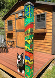 New - What The Worlds Needs Love Peace Unity Art Pole 60