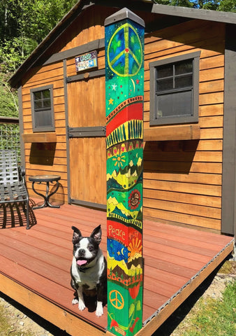 New - What The Worlds Needs Love Peace Unity Art Pole 60