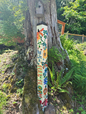 New - Live Life In Full Bloom Art Pole 60