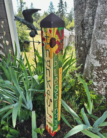 Thankful Grateful Blessed Art Pole 40 New