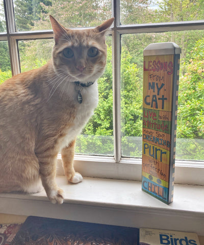 Lesson From My Cat Mini Art Pole - 13 Inch