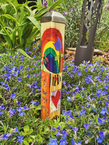 Live Simply..... Grace And Gratitude Mini Art Pole - 10 Inch