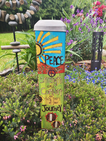 Peace Strength And Comfort Mini Art Pole - 13 Inch