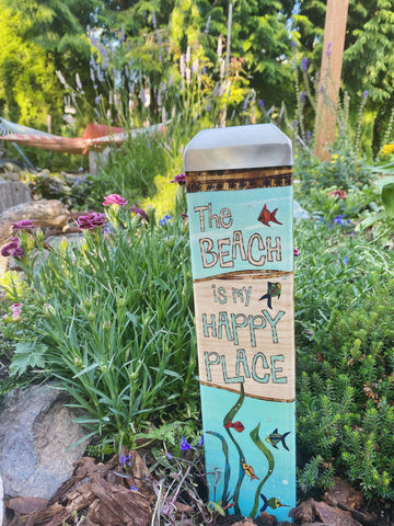 New - The Beach Is My Happy Place Mini Art Pole 13 Inch