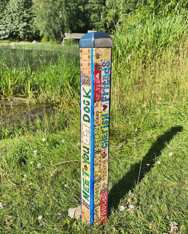 New - Meet You At The Dock Mini Art Pole 16 Inch