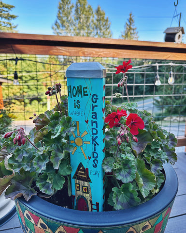 Home Is Where My Grandkids Play Mini Art Pole - 13 Inch