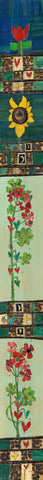 Tulip And Geraniums Original On Wood 8’’ by 65’’