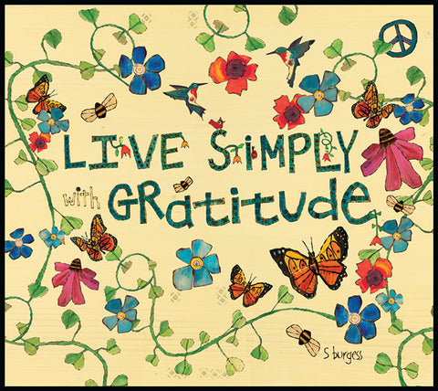 Live Simply Gratitude Metal Print