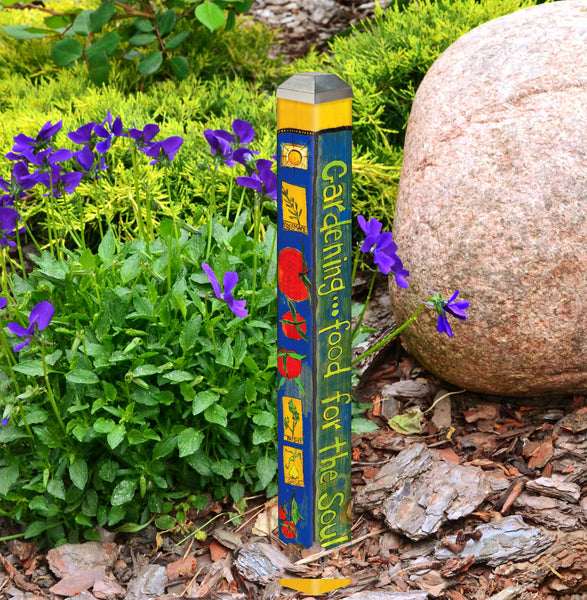 Gardening Food For The Soul Mini Art Pole - 16 inch – Painted