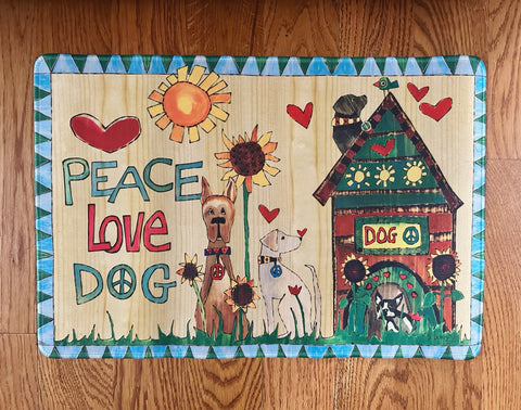 Peace Love Dog Food Mat