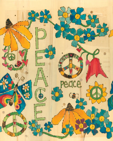 Peace Original On Wood 14 By 20