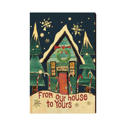 Our House Wooden Post Card