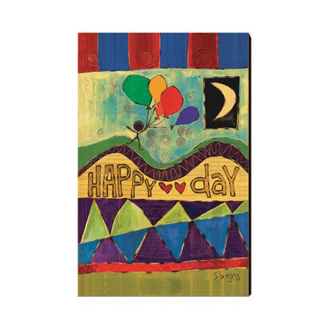 Happy Day Wooden Post Card Mini Art