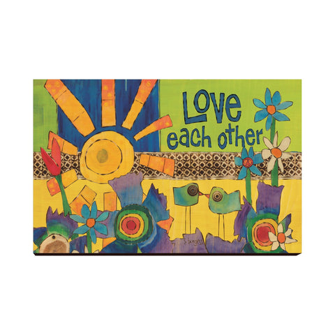 Love Each Other Wooden Post Card Mini Art