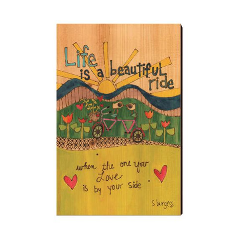 Life Is A Beautiful Ride Wooden Post Card Mini Art