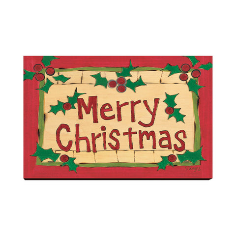 Merry Christmas Wooden Post Card