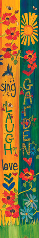 Sing Laugh Love Garden (Naked) Original On Wood 8 By 43