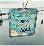 A Walk On The Beach Tin Ornament
