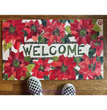 A Welcome With Poinsettias Doormat - New