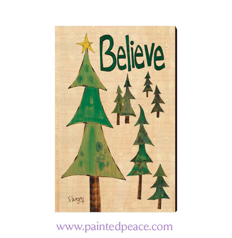 Believe Wooden Post Card