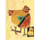 Hen On Buff Metal Print - 6 By 8