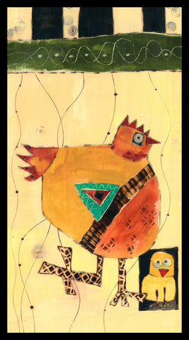 Hen And Chick Metal Print 6 By 11