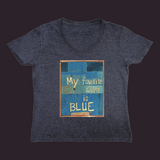 My Favorite Color Is Blue Women’s V-Neck Heather Navy / Small (S)