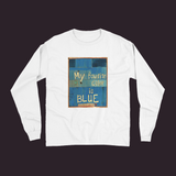 My Favorite Color Is Blue Long Sleeve Shirt White / Small (S)
