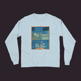 My Favorite Color Is Blue Long Sleeve Shirt Chambray / Small (S)