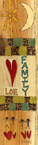 Family Love Original On Wood 6’’ by 22’’