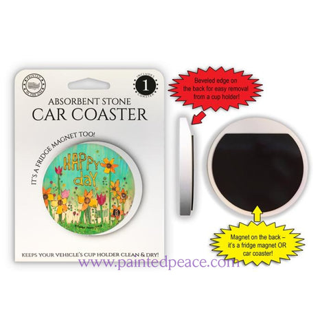 Happy Day Car Coaster / Magnet