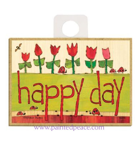 Happy Day Wood Magnet - New