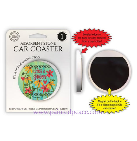 Lifes A Garden Car Coaster / Magnet