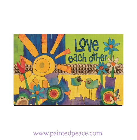 Love Each Other Wooden Post Card Mini Art