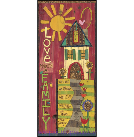 Love Makes A Family Metal Print 12 By 30