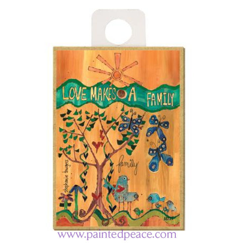 Love Makes A Family Wood Magnet - New