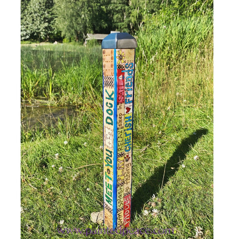 New - Meet You At The Dock Mini Art Pole 16 Inch