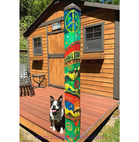 New - What The Worlds Needs Love Peace Unity Art Pole 60