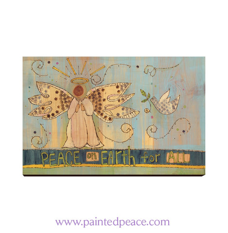 Peace Angel Wooden Post Card