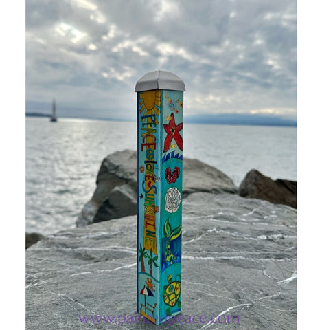 Peace Love Beach Mini Art Pole - 10 Inch New