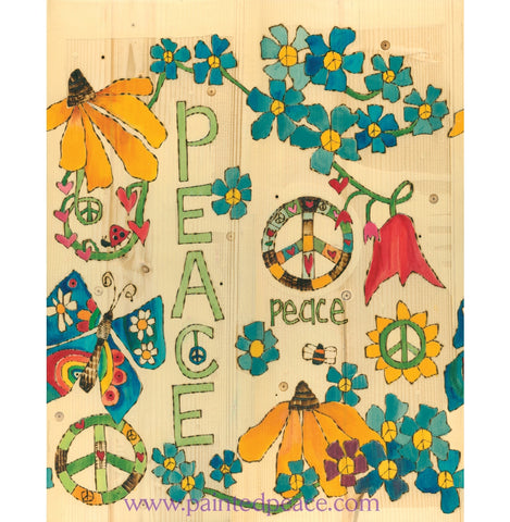 Peace Original On Wood 14 By 20