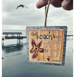 The Beach Is My Happy Place Tin Ornament