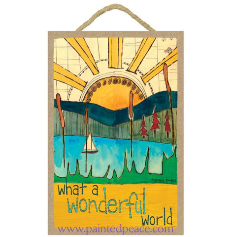 What A Wonderful World Wooden Sign