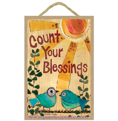 Count Your Blessings Wooden Sign