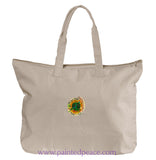 May Peace Prevail Heartful Peace Tote Bag Natural / One Size Tote Bag Large